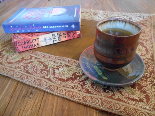 A cup of tea and books